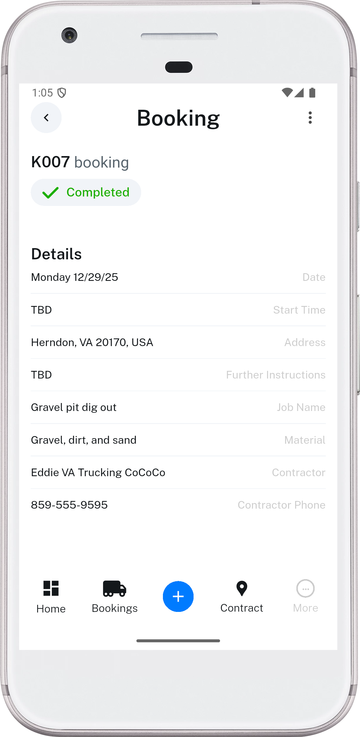 Booking Detail Screen